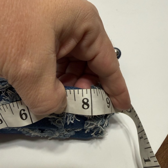 Chic Blue Denim Shoulder Bag, Boho, Cottagecore, 8 in x 5 in, Super Cute! - Picture 6 of 8